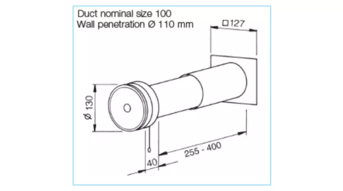 HELIOS ZLE 100: Kézi állítású légbevezető elem, szűrővel