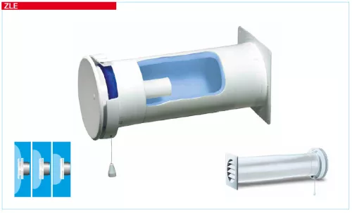 HELIOS ZLE 100: Kézi állítású légbevezető elem, szűrővel