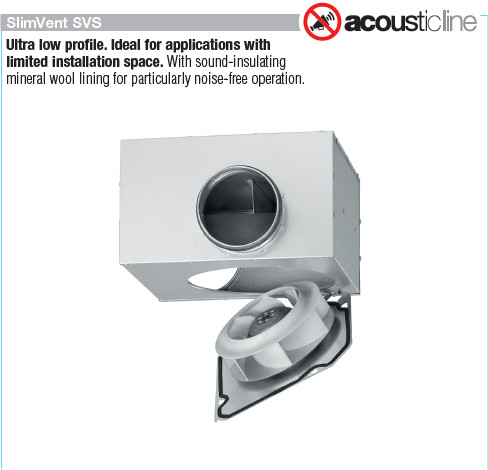 HELIOS SVS 125 B: SlimVent hangcsillapított radiális csőventilátor, ~1, 230V