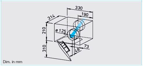 HELIOS SVS 125 B: SlimVent hangcsillapított radiális csőventilátor, ~1, 230V