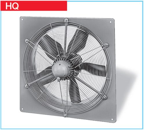 HELIOS HQD 560/4 EX: Axiálventilátor, védőráccsal, négyszög lemezen, ~3, 400V, robbanásbiztos