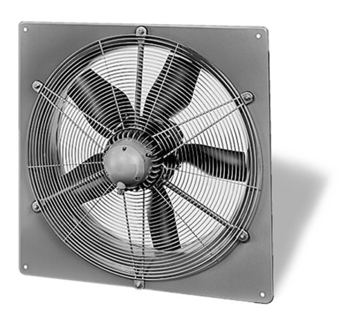 HELIOS HQD 560/8/4: Axiálventilátor, védőráccsal, négyszög lemezen, ~3, 400V, Dahlander kapcsolás