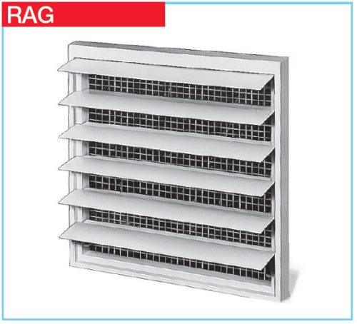 HELIOS RAG 315: Esővédő fixzsalu, rovarvédő hálóval, UV-álló műanyag, szürke