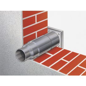   HELIOS TMK 100: Teleszkópos fali átvezető idom külső fali ráccsal, műanyag, fehér