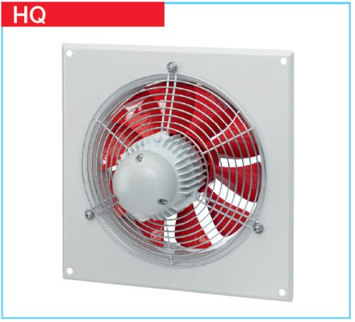 HELIOS HQD 315/2: Axiálventilátor, védőráccsal, négyszög lemezen, ~3, 400V