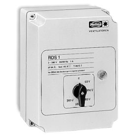   HELIOS RDS 1: Trafós, 5 fokozatú fordulatszámszabályozó, ~3, 400V, thermokontaktos motorvédelemmel, max 1A