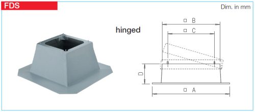 HELIOS FDS 355: Lábazat tetőventilátorhoz, nyitható