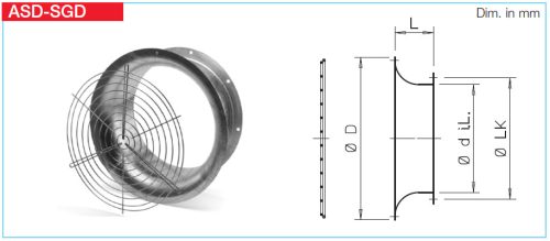 HELIOS ASD-SGD 355: Beszívókúp védőráccsal
