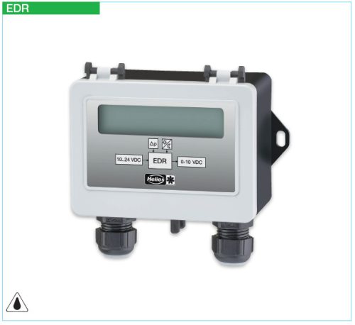 HELIOS EDR: Elektronikus nyomáskülönbségszabályzó, 0-1000 Pa, 10-24V / 0-10V