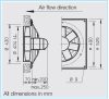 HELIOS HQD 400/4/4: Axiálventilátor, védőráccsal, négyszög lemezen, ~3, 400V, Y/∆ kapcsolás