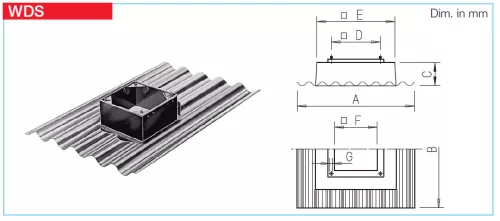 HELIOS WDS 250/315: Tetőventilátor lábazat hullámpala tetőhöz