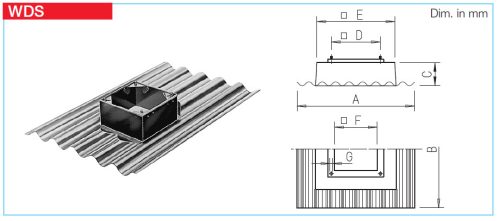 HELIOS WDS 450: Tetőventilátor lábazat hullámpala tetőhöz