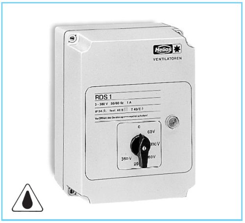 HELIOS RDS 7: Trafós, 5 fokozatú fordulatszámszabályozó, ~3, 400V, thermokontaktos motorvédelemmel, max 7A