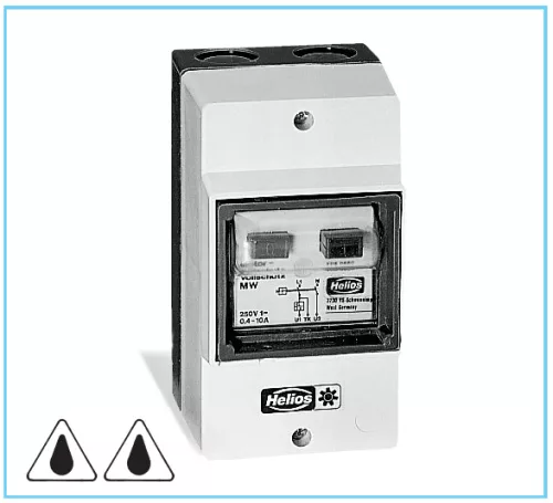 HELIOS MW: Thermokontaktos motorvédő kapcsoló, ~1, 230V, 0,4-10A