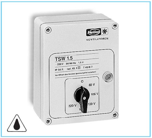 HELIOS TSW 7,5: 5 fokozatú trafós fordulatszámszabályozó, ~1, 230V, max 7,5A
