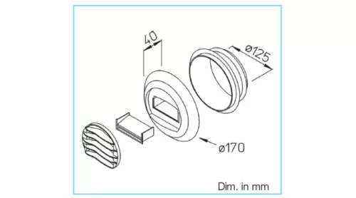 HELIOS AE 45: Elszívó elem, 45 m3/h, NÁ125