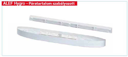HELIOS ALEFS 6/45 Hygro: Légbevezető elem ablakkeretbe, fehér, páratartalom vezérelt, hangcsillapított