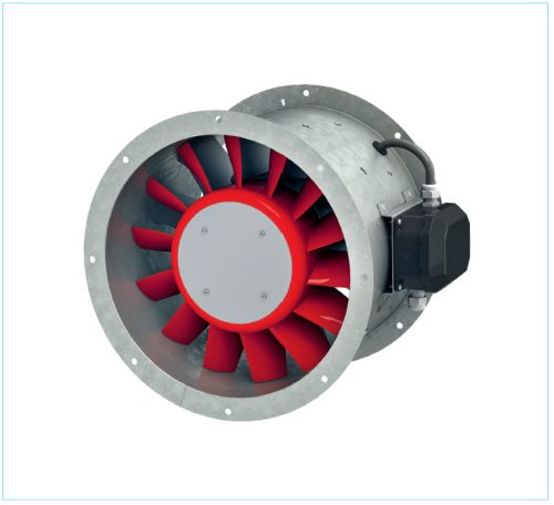 HELIOS AMW 355/4: Középnyomású axiális csőventilátor, ~1 fázis, 230V