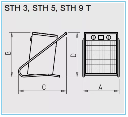 HELIOS STH 5: Hordozható elektromos fűtőventilátor, 5 kW, ~3, 400V