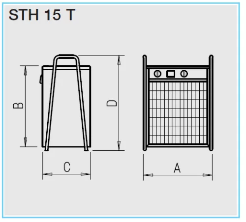 HELIOS STH 15 T: Hordozható elektromos fűtőventilátor, 15 kW, ~3, 400V