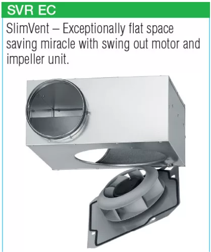 HELIOS SVR EC 125: SlimVent radiális csőventilátor, EC-kivitel, ~1, 230V