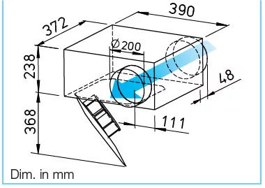 HELIOS SVR EC 200 B: SlimVent radiális csőventilátor, EC-kivitel, ~1, 230V