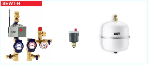 HELIOS SEWT rendszer: Indirekt talaj-folyadék hőcserélő készlet (hőcserélő, hidraulikai egység, kiegy. Tart., légtelenítő, vezérlés, PE-HD cső, etilénglikol)