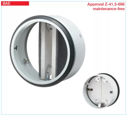 HELIOS BAE 160: Tűzvédelmi elzáró elem, EN 1366-2, CE engedéllyel, E90 tűzvédelmi besorolás