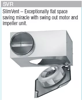 HELIOS SVR 100 C: SlimVent radiális csőventilátor, ~1, 230V