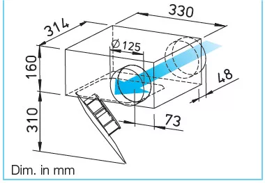 HELIOS SVR 125 B: SlimVent radiális csőventilátor, ~1, 230V