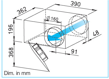 HELIOS SVR 160 K: SlimVent radiális csőventilátor, ~1, 230V