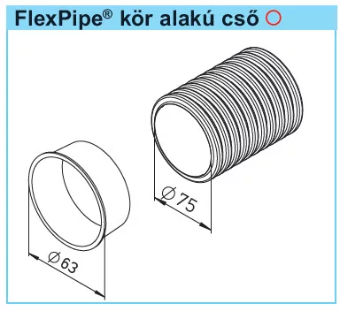 HELIOS FRS-R 75: FlexPipe plus flexibilis cső, NÁ75, 50 méter
