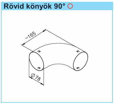 HELIOS FRS-B 75: FlexPipe plus rendszer, NÁ75, 90°-os könyök