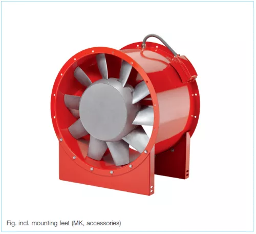 HELIOS AMD 450/2  2,2 kW: Középnyomású axiális csőventilátor, ~3 fázis, 400V