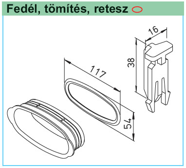HELIOS FRS-VDS 51: FlexPipe plus rendszer, Oval, zárókupak, 1 db