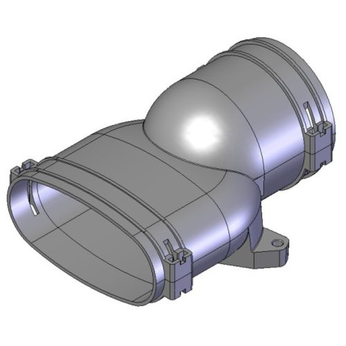 HELIOS FRS-ÜG 51-75: FlexPipe plus rendszer, NÁ75/Oval, átmeneti idom, egyenes