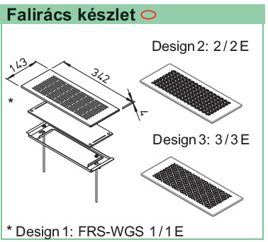 HELIOS FRS-WGS 3: FlexPipe rendszer, kifúvórács FRS-WBK 2-51-hez, ívelt mintázattal, fehér (RAL 9003)