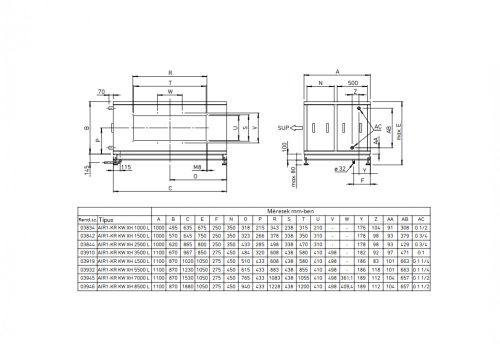 HELIOS AIR1-KR KW XH 7000 L: Hidegvizes hűtőkalorifer AIR1 XH 7000-hez, balos