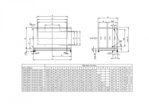 HELIOS AIR1-KR KW RH 9500 L: Hidegvizes hűtőkalorifer AIR1 RH 9500-hoz, balos