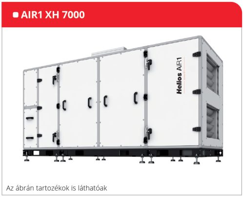 HELIOS AIR1 XH 7000: Hővisszanyerős központi szellőző, EC motorral, álló kivitel, Bypass, ~3 fázis, 400 V