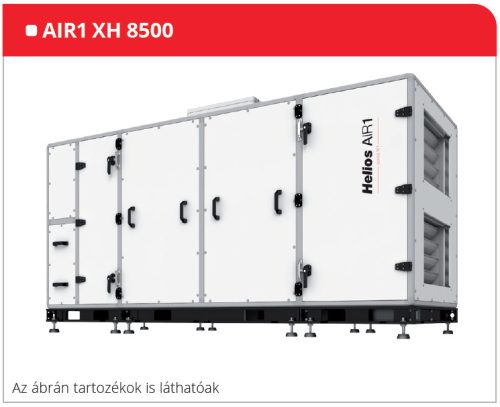 HELIOS AIR1 XH 8500: Hővisszanyerős központi szellőző, EC motorral, álló kivitel, Bypass, ~3 fázis, 400 V