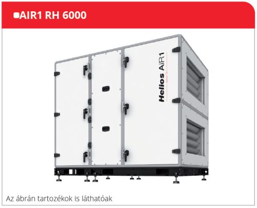 HELIOS AIR1 RH 6000: Hővisszanyerős központi szellőző, EC motorral, rotációs hőcserélővel, álló kivitel, ~3 fázis, 400 V