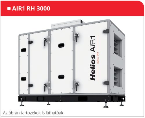 HELIOS AIR1 RH 3000/SO: Hővisszanyerős központi szellőző, EC motorral, rotációs szorpciós hőcserélővel, álló kivitel, ~3 fázis, 400 V