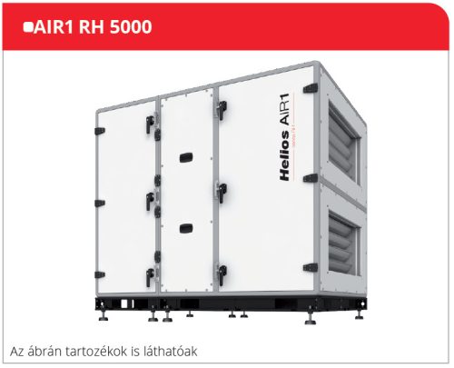 HELIOS AIR1 RH 5000/SO: Hővisszanyerős központi szellőző, EC motorral, rotációs szorpciós hőcserélővel, álló kivitel, ~3 fázis, 400 V