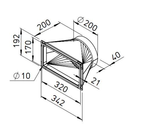 HELIOS AIR1-ÜS XC 500: Átmeneti idom AIR1 XC 500-hoz, NÁ200-ra