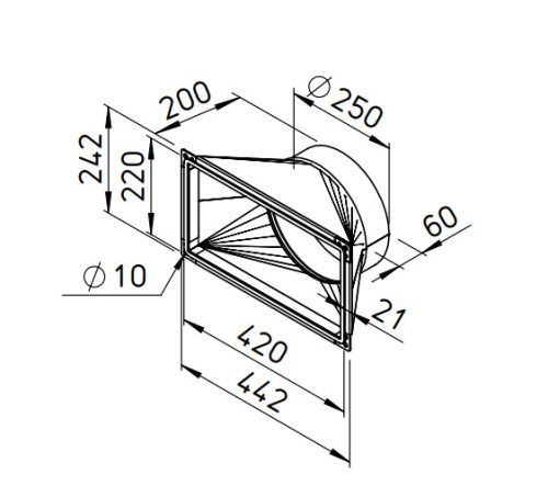 HELIOS AIR1-ÜS XC 700: Átmeneti idom AIR1 XC 700-hoz, NÁ250-re