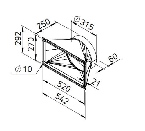 HELIOS AIR1-ÜS XC 1400: Átmeneti idom AIR1 XC 1400-hoz, NÁ315-re