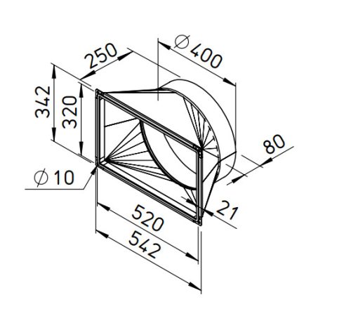 HELIOS AIR1-ÜS XC 2200: Átmeneti idom AIR1 XC 2200-hoz, NÁ400-ra