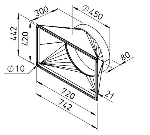 HELIOS AIR1-ÜS XC 3200: Átmeneti idom AIR1 XC 3200-hoz, NÁ450-re