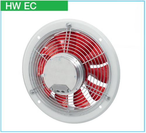 HELIOS HWW EC 315 A: Axiálventilátor, védőráccsal, kör lemezen, ~1, 230V, EC-kivitel